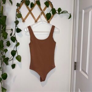 EXPRESS Brown Body Contour Tank Bodysuit